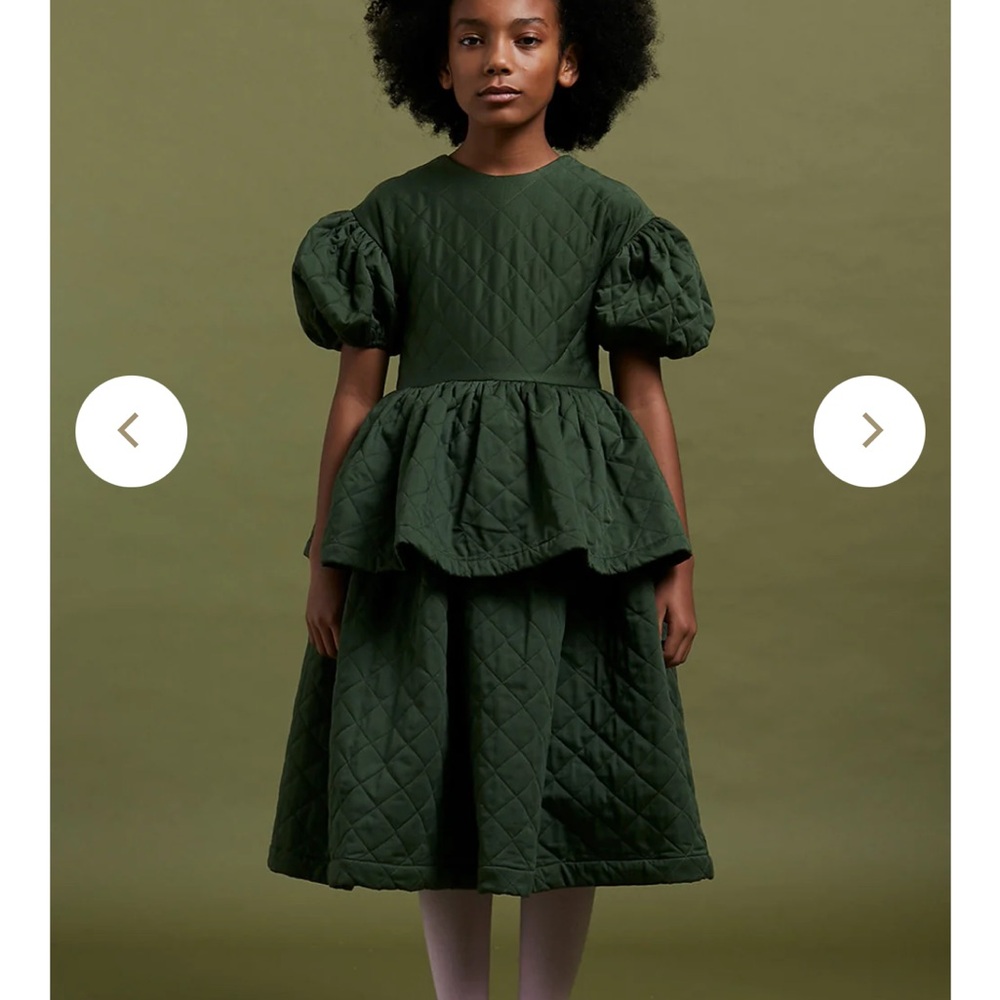 Elegant Quilted Green Dress